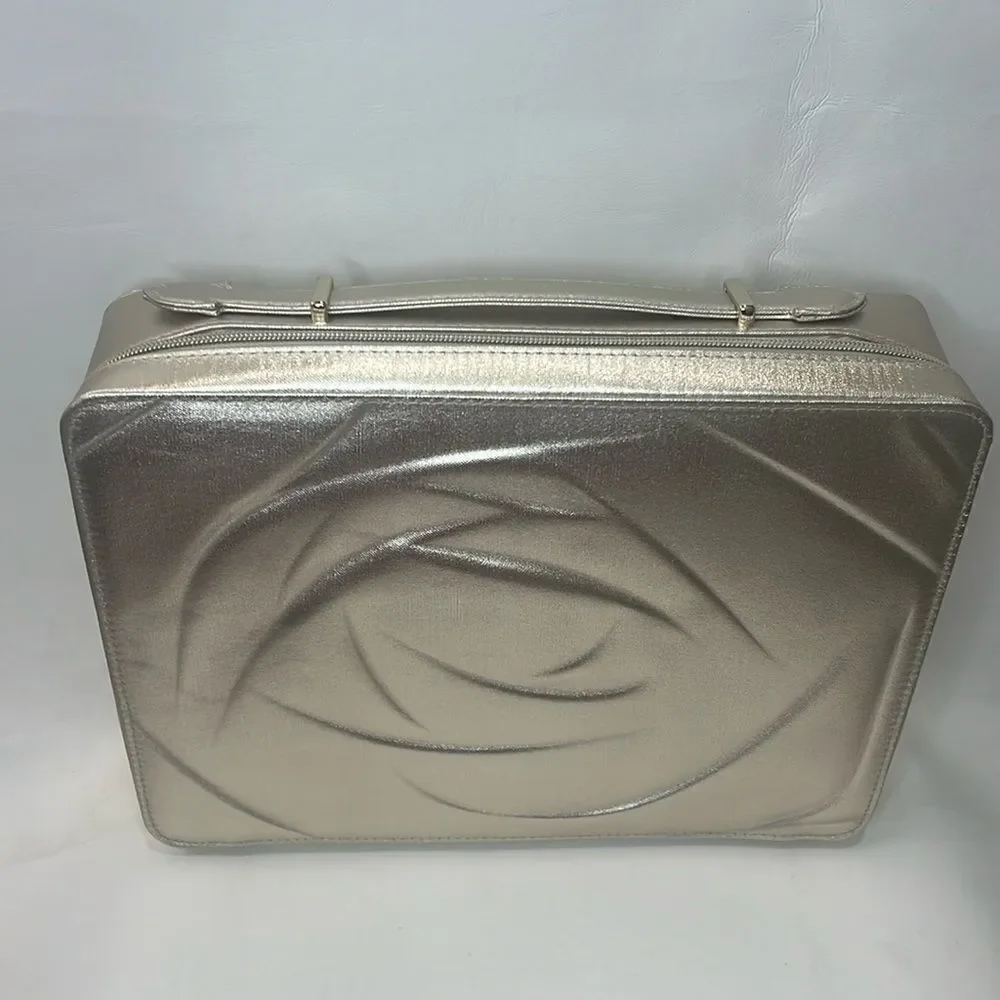 Lancôme Paris Gold Makeup Carrying Case Zippered With Handle Lined No Product